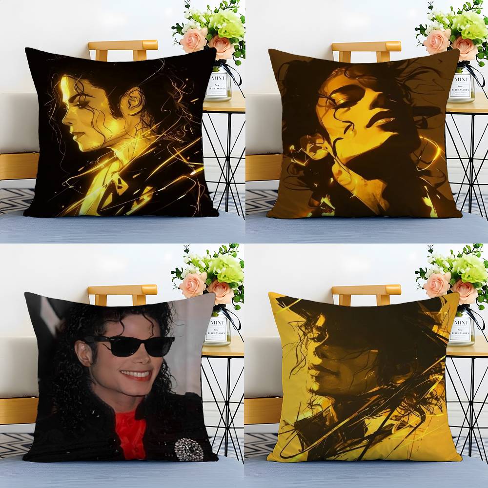 The King of Pop Michael Jackson-A Pillow Case Anti-dustmite Pillowcase Invisible Zipper Silky Short Plush Sofa Cushion Cover