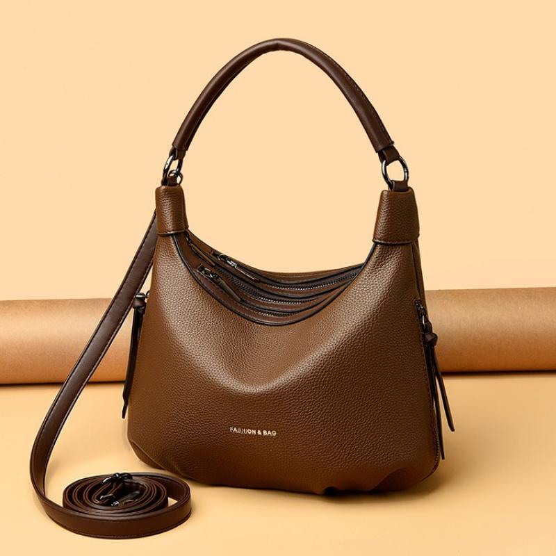 Women’s Soft PU Leather Shoulder Bag & Crossbody Bag 2026 Fashion Solid Color Large Capacity Casual Daily Handbag with Adjustable Strap Zipper