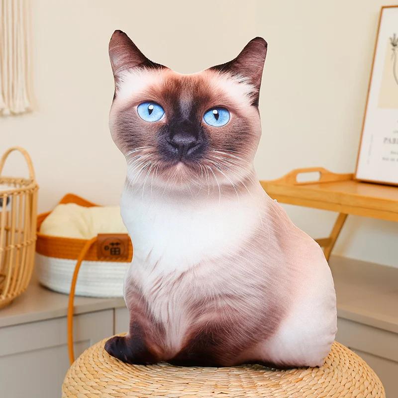 

Милые Реалистичные 3D Плюшевые Игрушки Кошки Мягкая Кукла Животное Симуляция Подушка для Сна Диванная Подушка Мультяшная Кукла Домашний Декор Подарок 48cm