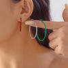 Neues trendiges Weihnachten Verdrehtes C-Form Hängeohrringe Set für Damen Mode Metall Rot Grün Kreis Ohrringe Festival Party Schmuck