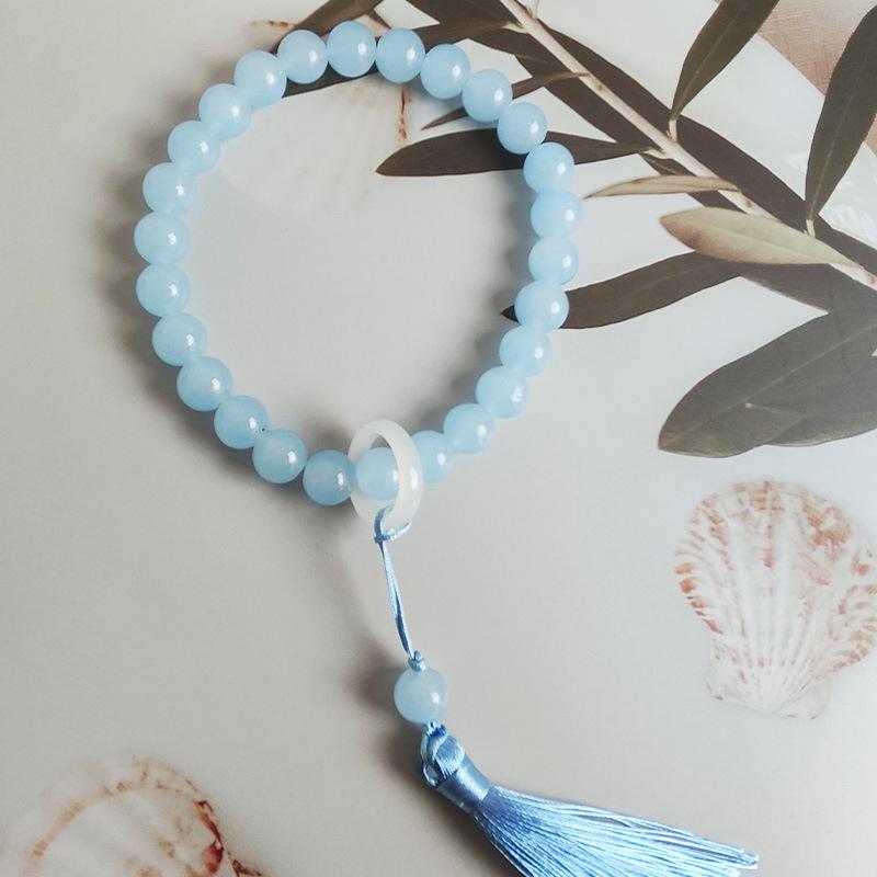 Shetaicui Prayer Beads Bracelet: Calming Ancient-Style Accessory with Tassel for Hand-Twisting and Mind Relaxation