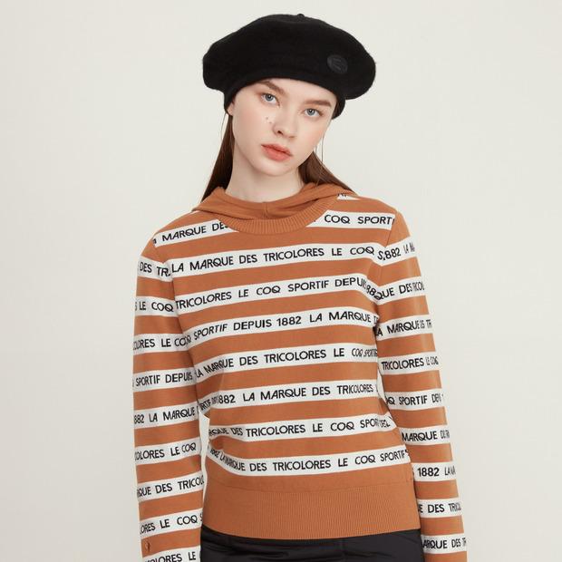 LECOQ GOLF Women'S Striped Hooded Windproof Sweater (Go422Lkpo2)