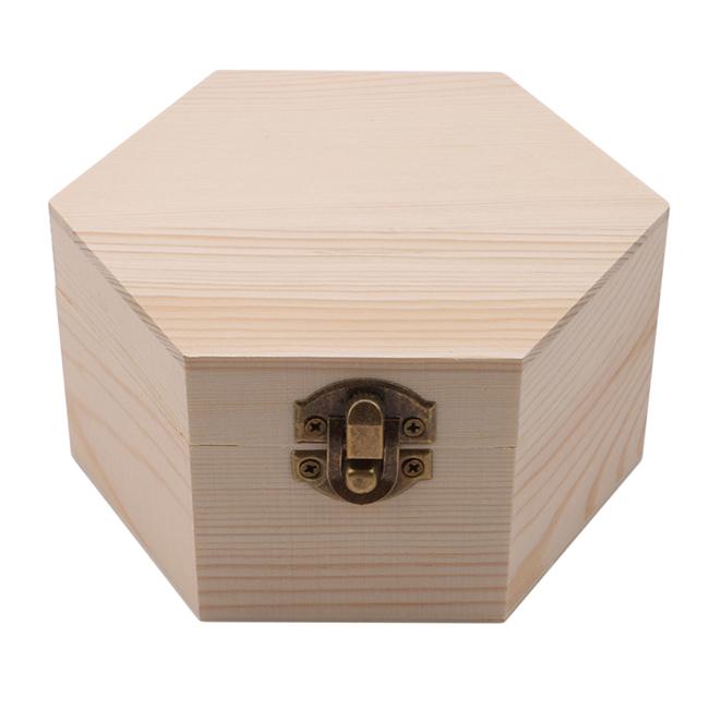 Hexagon Wooden Box Small Wooden Box Gift Box Soap Flower Gift Box Storage Box Support Customized