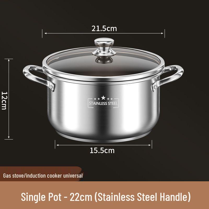 Stainless Steel Double Layer Soup Pot and Steamer for Gas & Induction Cooktops