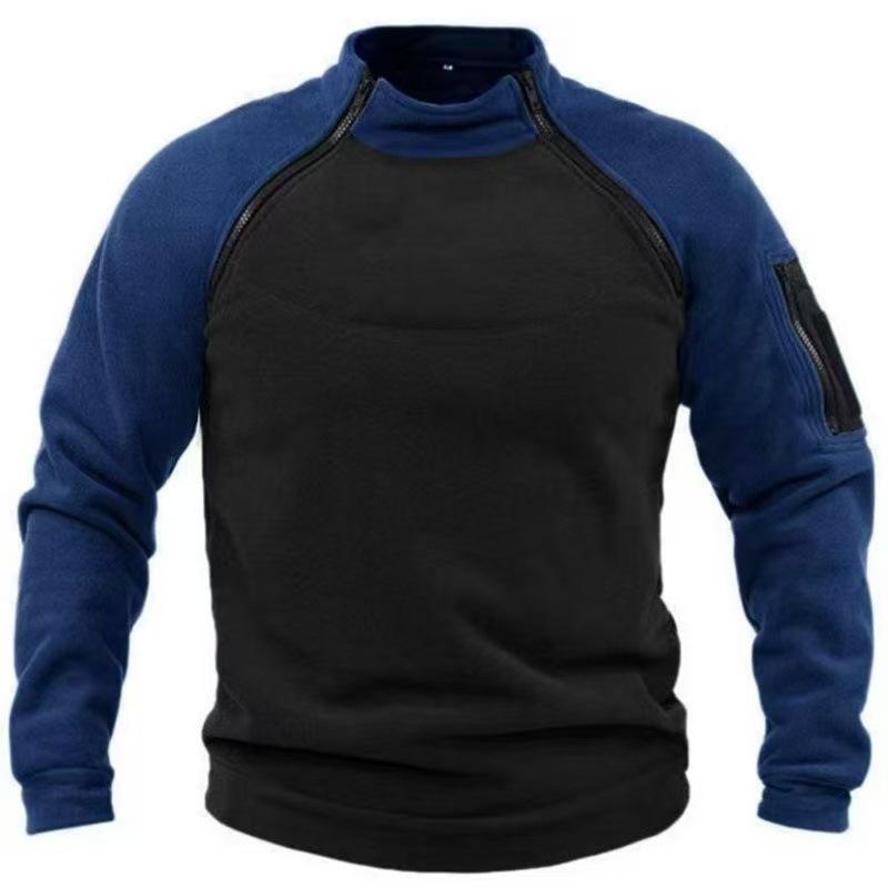 Men's Tactical Fleece Zipper Pullover Jacket - Stand-up Collar for Autumn/Winter Outdoor Sports