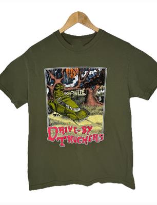 Drive By Truckers Auto-Baum Militärgrün Unisex Erwachsenen Kurzarm T-Shirt ZA124