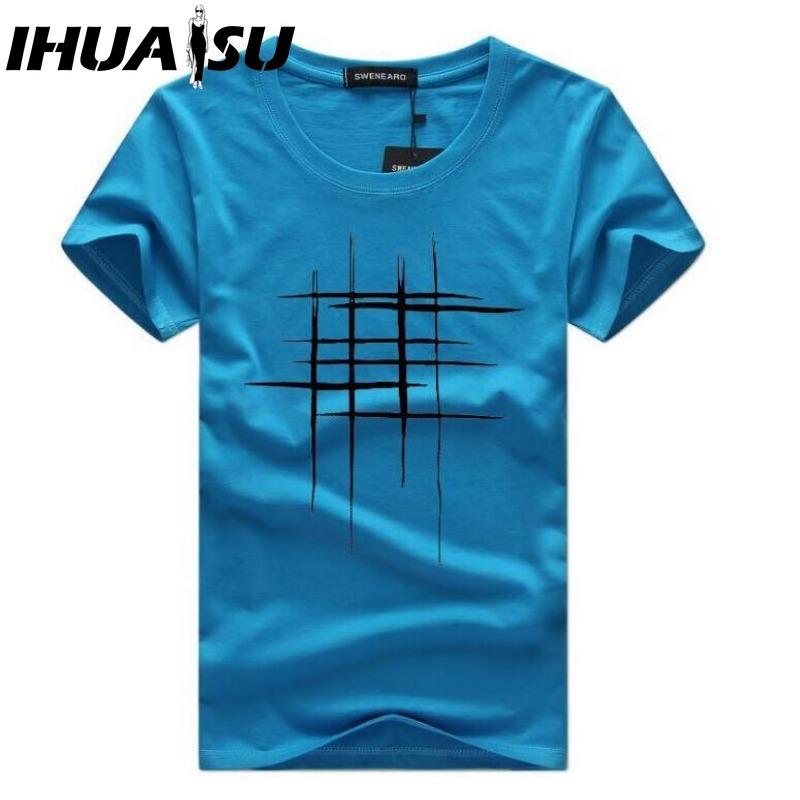 

Футболка с коротким рукавом IHUASU из хлопка, мужская модная свободная рубашка с коротким рукавом, напечатанная сострадательная рубашка XXXXXL озеро синий