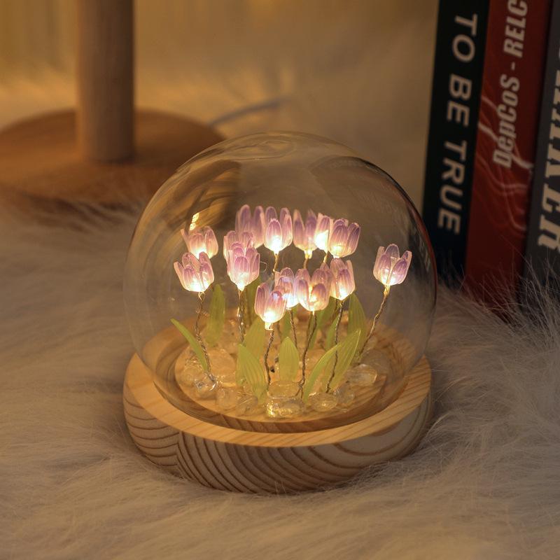 Tulip Night Light DIY Kit: Creative Desktop Ornament Gift for Girls' Bedroom or Valentine's Day