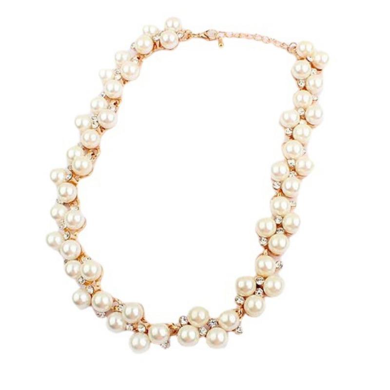 Fashion Flash Diamond Exquisite Gilt Style, Please Miss, The Same Pearl Rhinestone Necklace, Bridal Jewelry.