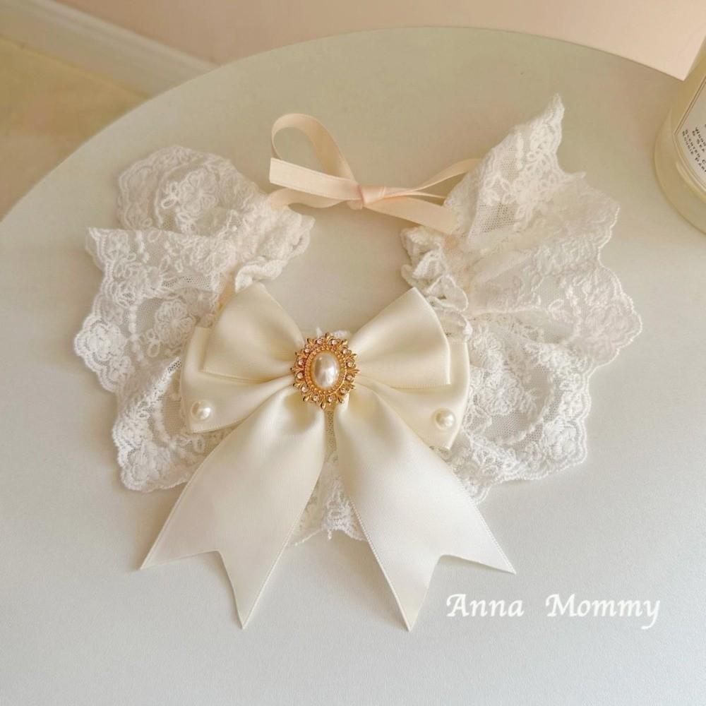 Decorative Cat Lace Bow Bib Adjustable Cat Collar Cute Pet Collar for Cat Dog