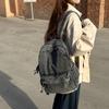 Retro Japanese Washed Denim Backpack for Women, Simple and Versatile, Student Casual Backpack, Harajuku Style Canvas Backpack