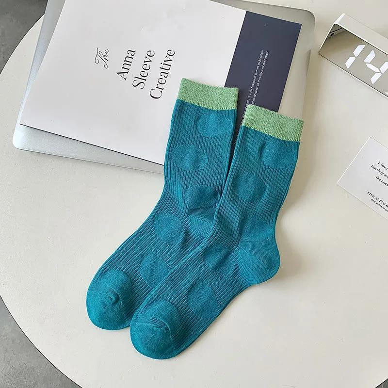Mid-Calf Women Cotton Socks FAutumn Winter Ins Japanese JK Ethnic Style Fashion Socks Lady Girls Student Sweet Retro Long Socks