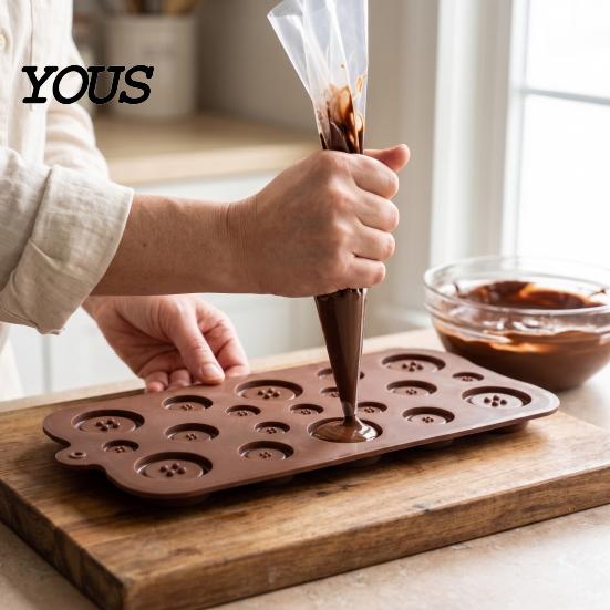Kitchen Gadgets for Baking Silicone Button Chocolate Mold, Non-Stick Candy Making Tray with 3 Sizes, Easy Release Molds Heat Resistant