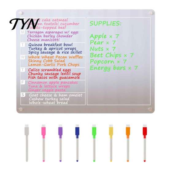 Magnetic Memo Pad for Kitchen Acrylic Planning Board, Dry Erase Notepad Board Fridge, Erasable Writing with Markers Clear Monthly Weekly Daily