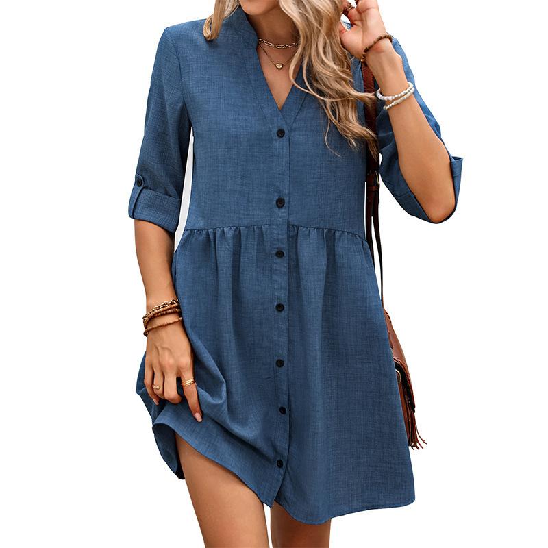 Cardigan Rock Sommer Europäisch und Amerikanisch Lockerer Rock Grenzüberschreitend Mittelärmelig Einfarbiges Kleid