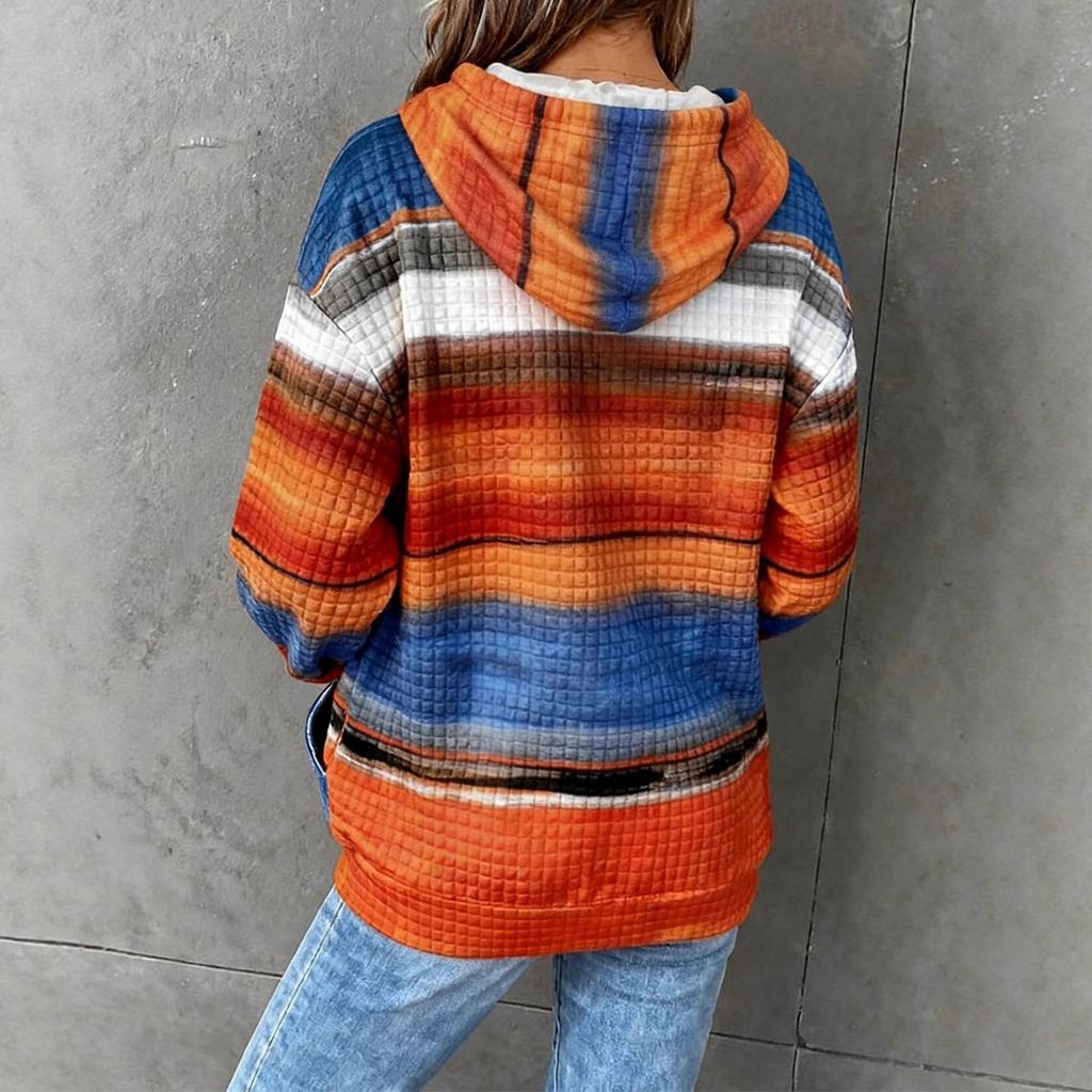 Damen Pullover mit Kapuze und Aufdruck Herbst/Winter