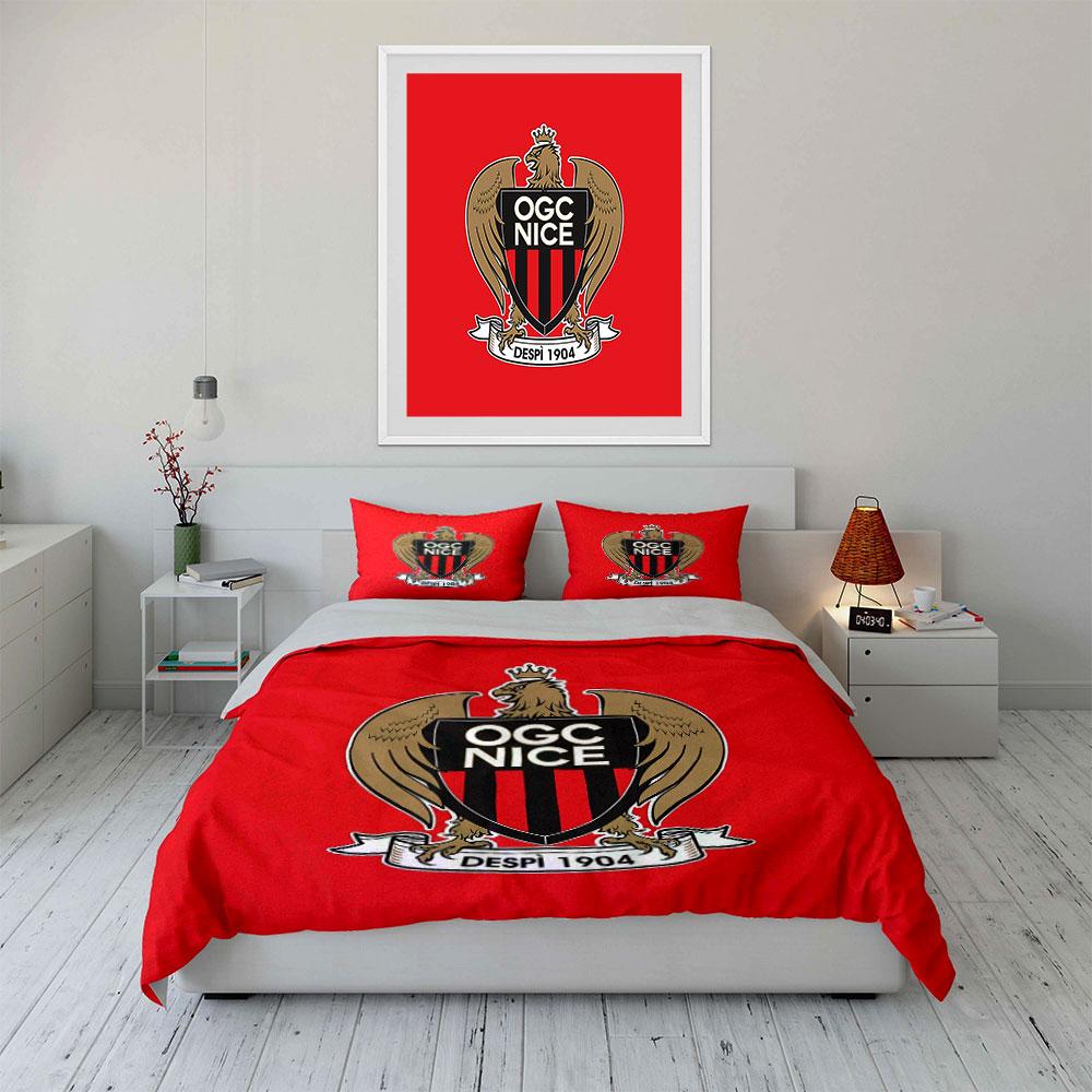 OGC Nice Logo Bedding Set Bedding Duvet Cover Set Duvet Cover Pillowcases (1 * Duvet Cover 2 * Pillowcases, without duvet insert)