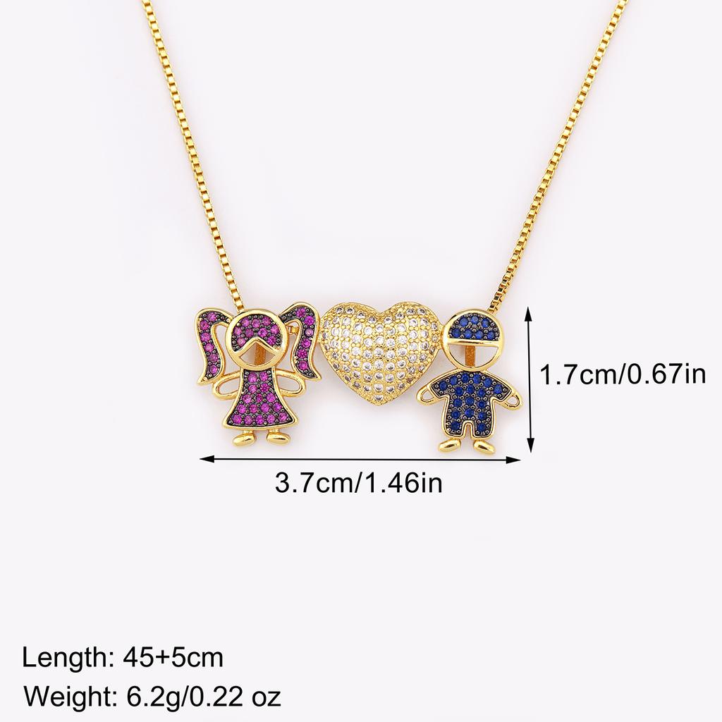 Nidin New Trendy Love Heart Shape Girl Boy Shine Zircon Pendant Necklace For Women Female Chain Choker Jewelry Mother's Day Gift