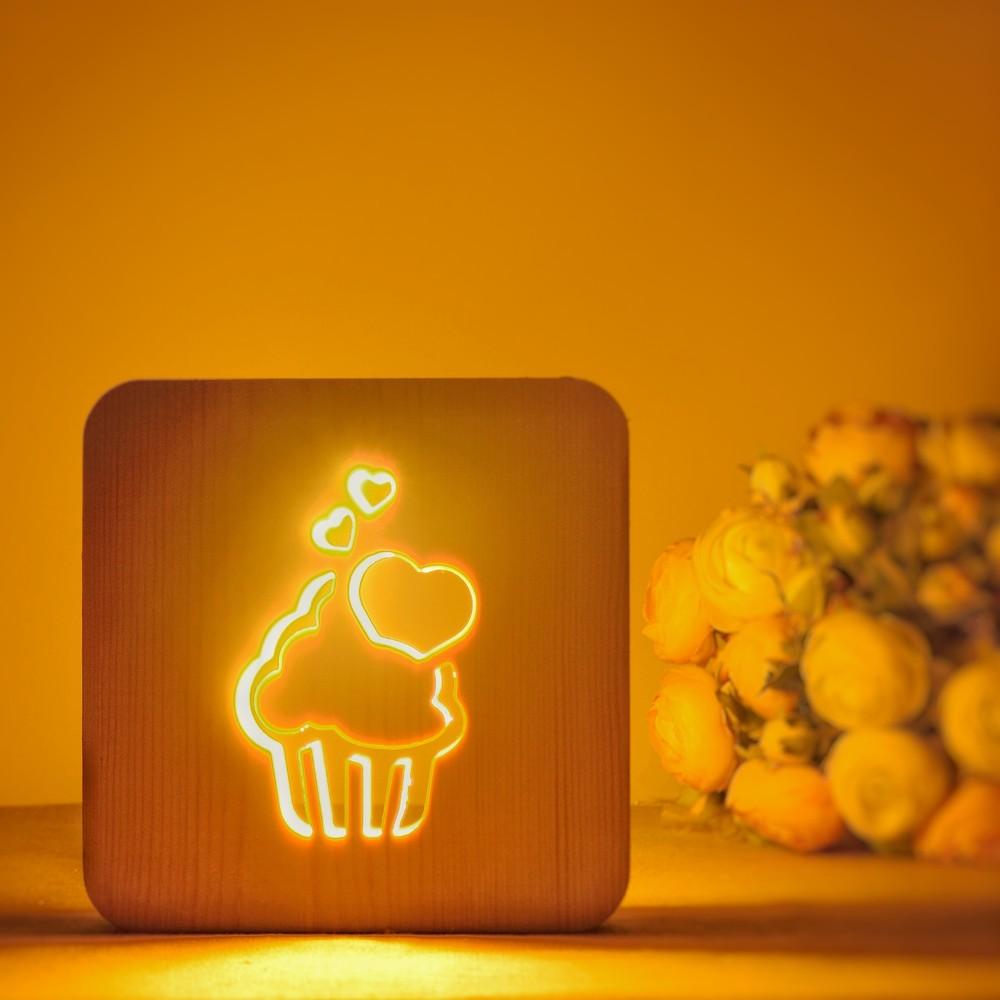 

Starmood 3D 3D Wooden Heart Cup-Cake Led Table Top Night