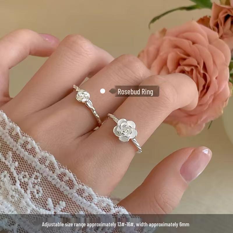 925 Sterling Silver Rose Open Ring - Women's Elegant, Luxury Index Finger Jewelry