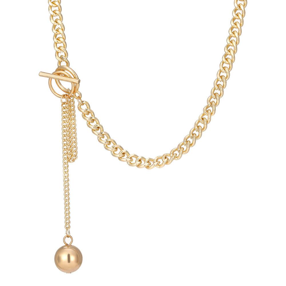 Stunning Alloy Pendant Long Chain Necklace With Minimalist Street Style Appeal