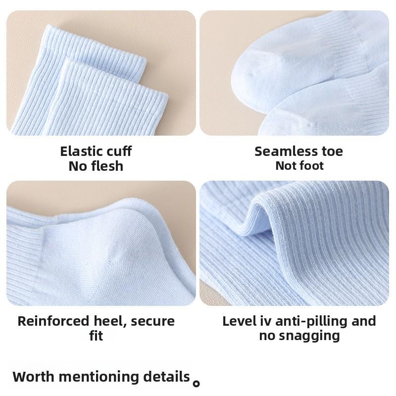 Women's Cotton Socks, Boneless 10A Antibacterial Ramie High-elasticity Deodorizing and Antibacterial Sports Socks for Autumn and Winter
