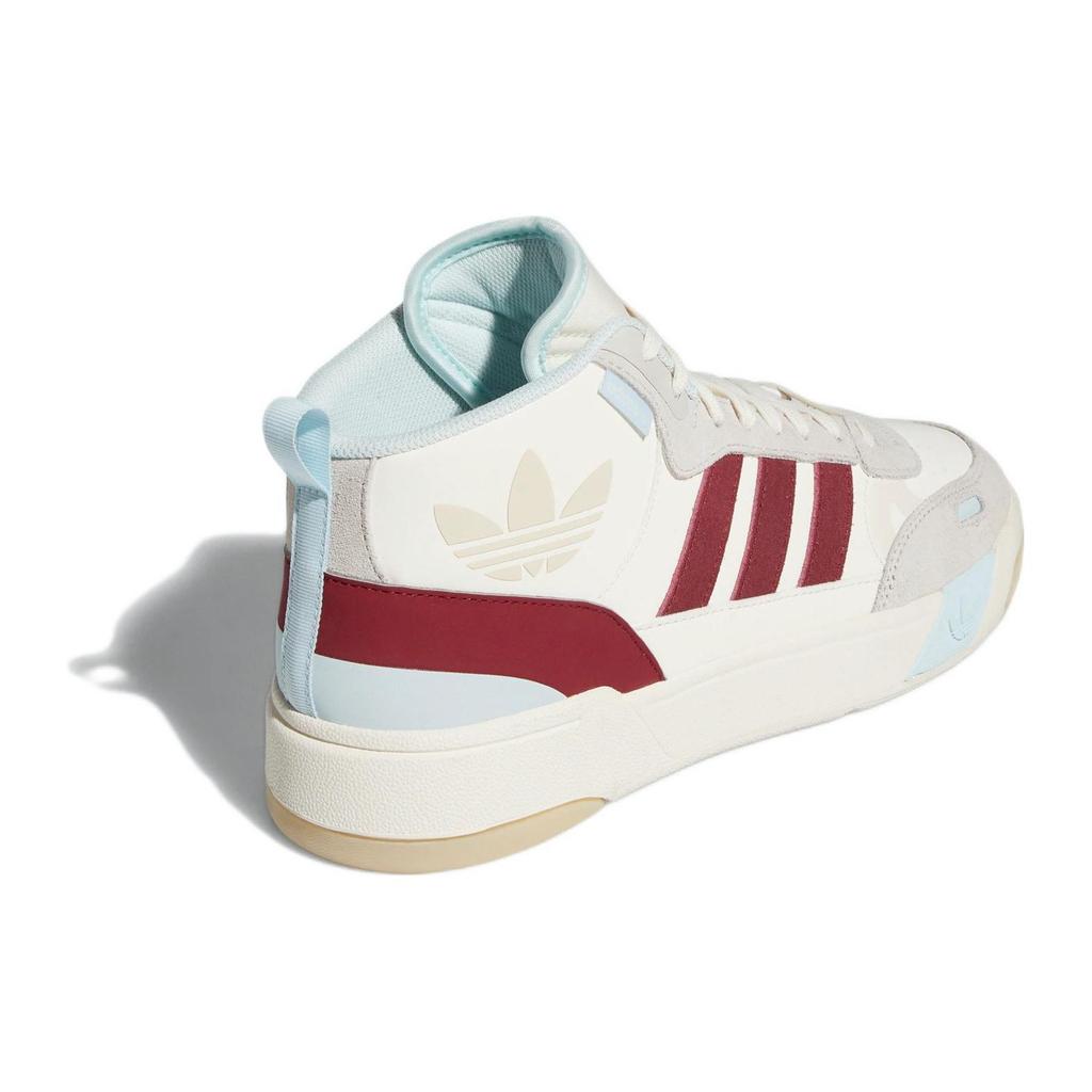 Adidas Originals Post Up Leather Non-Slip Shock Absorbing Wear-Resistant Mid-Top Skate Shoes Unisex Skate Shoes Beige Red Blue GV9317