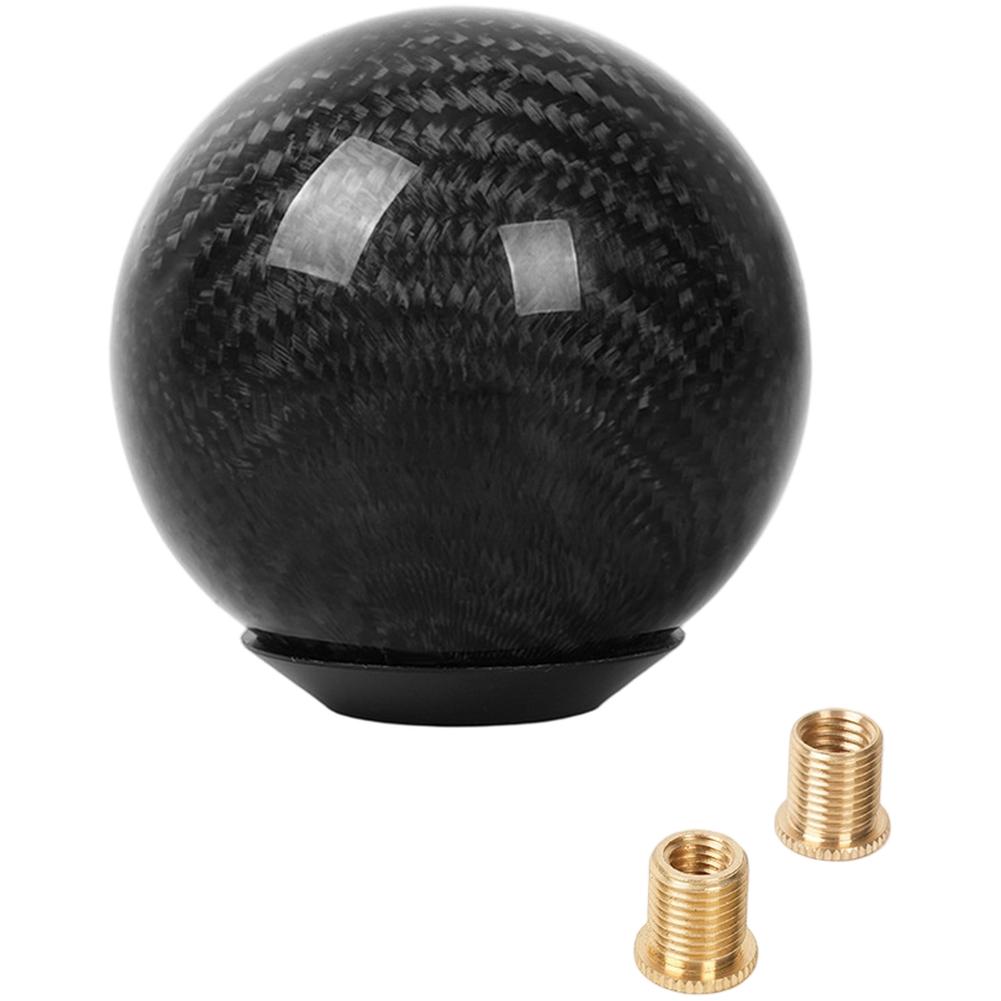 

Carbon Fiber Round Gear Shift Knob for Car Manual and Automatic Transmission with Aluminum Alloy and Adapter Screws чорний