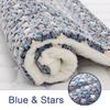 Blue With Star Plush Pet Blanket Mat Warming Soft Flannel Thickened Pet 69x52cm