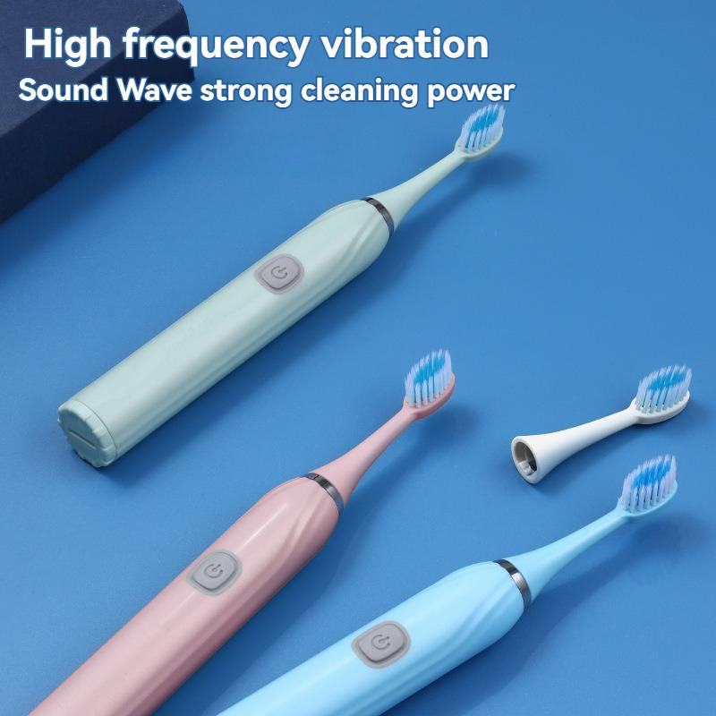 3pcs Ultrasonic Type Household Handheld Soft Bristle Automatic Toothbrush Multifunctional Battery Electric Toothbrush