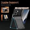 KEYSION PU Leather Phone Case for Samsung Galaxy Z Fold 7 6 5 4 3 Shockproof Cover With Magnetic Card Holder Bag Hinge Screen Protector