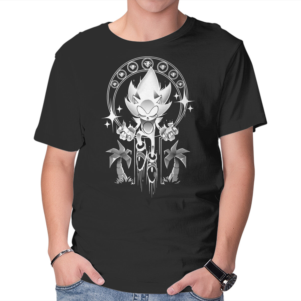 Unisex Crew Neck T-Shirt Seven Chaos Graphic Short Sleeve Casual Tee XL