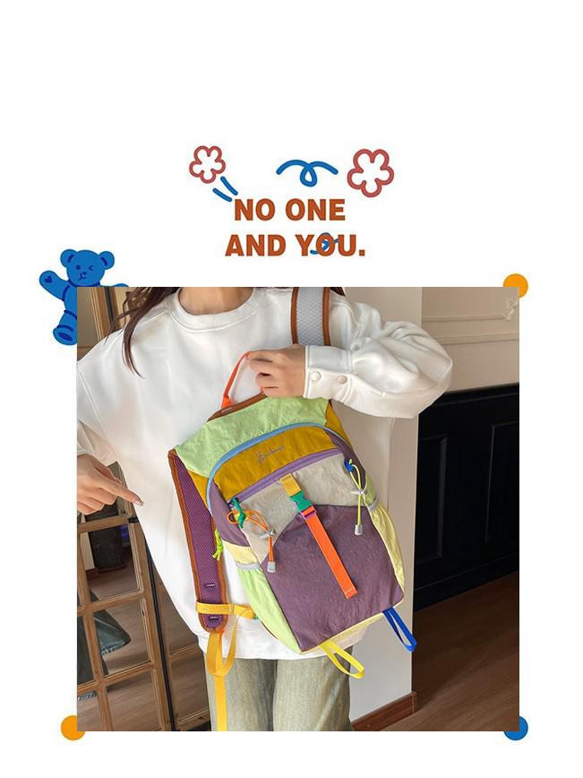 2025 Modny Plecak Wodoodporny Colorblock na Wędrówki i Podróże - Lekki, Duża Pojemność, Modny Sprzęt Outdoorowy