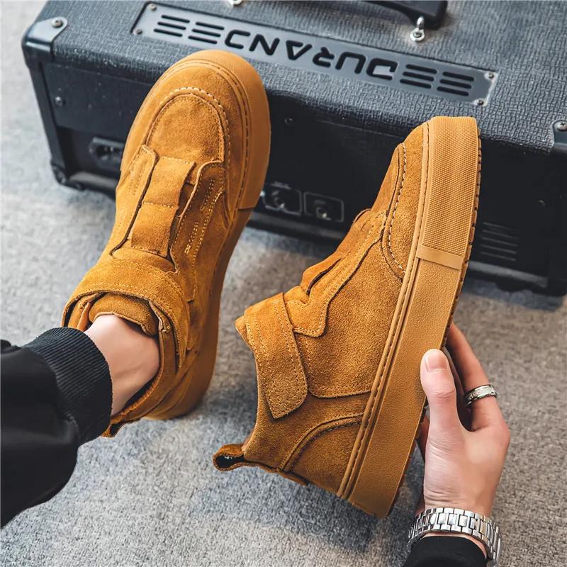 Men's High Top Retro Board Shoes Autumn Winter Trend Versatile Flats Sports Shoes Outdoor Street Casual Shoes