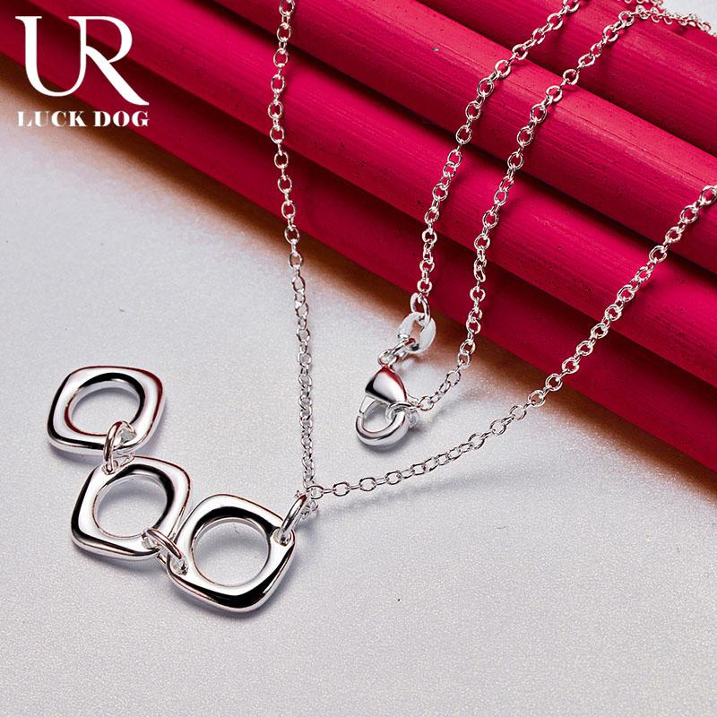 925 Sterling Silver Round Pendant Necklace Fashionable Wedding Jewelry