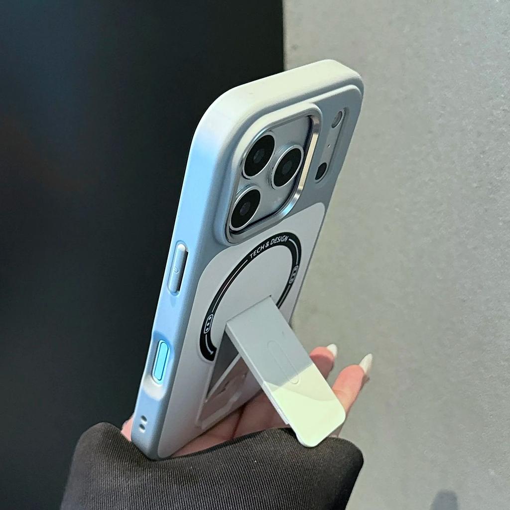 Magnetischer Klappständer Halter Für Magsafe Ladehülle Für iPhone Air 17 16 15 14 13 12 Pro Max Hautfreundliche Matte Schutzhülle