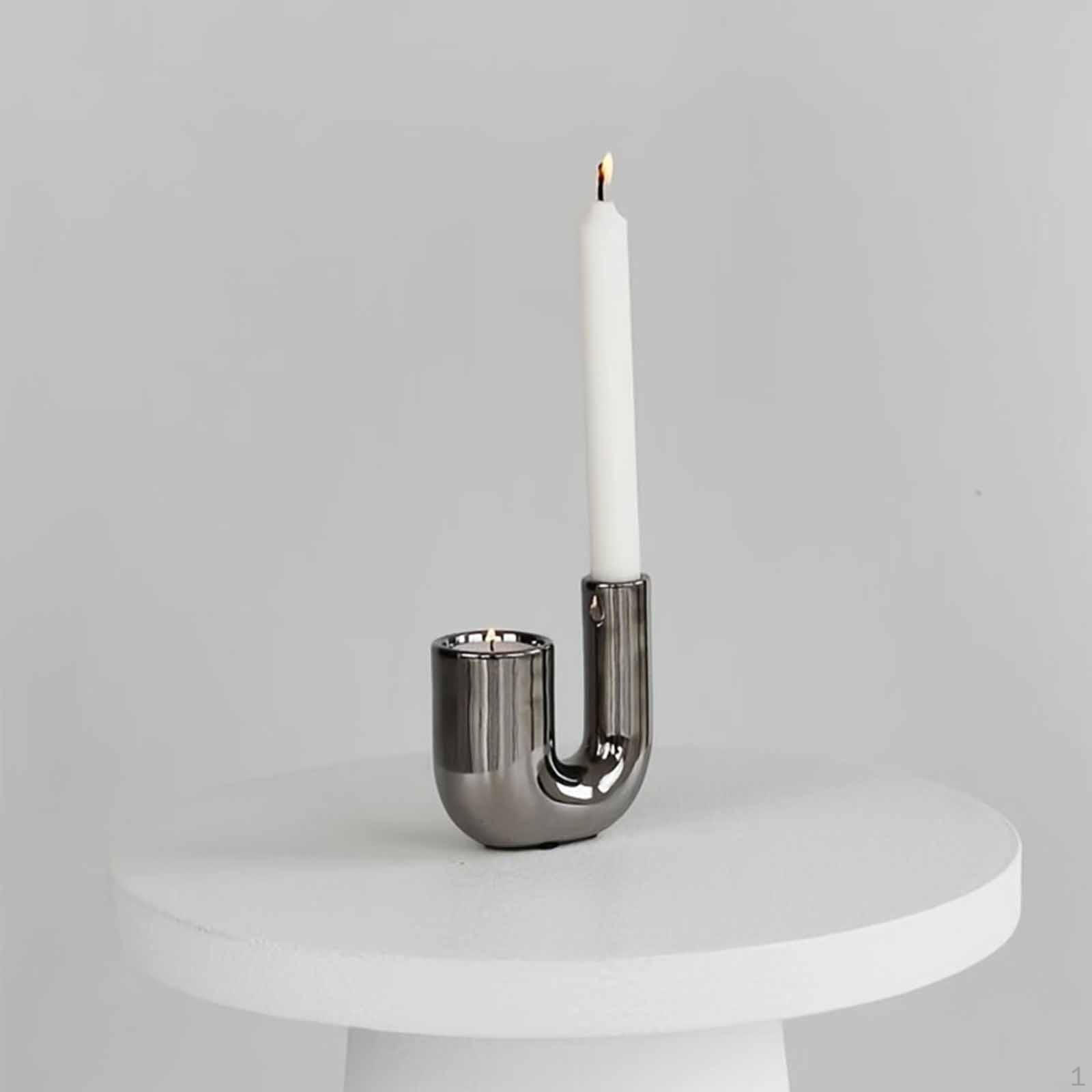 

Candle Holder Candelabra Candlestick for Table Decoration Wedding Reception Silver