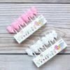 New Pink Bow Birthday Candles Creative Party 5 PVC Boxed White Bow Candles