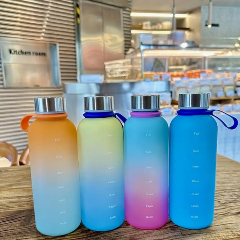 550ML Gradient Matte Handle Water Bottle - Portable Outdoor Sports Cup with Leak-Proof Lid, Durable PC Material