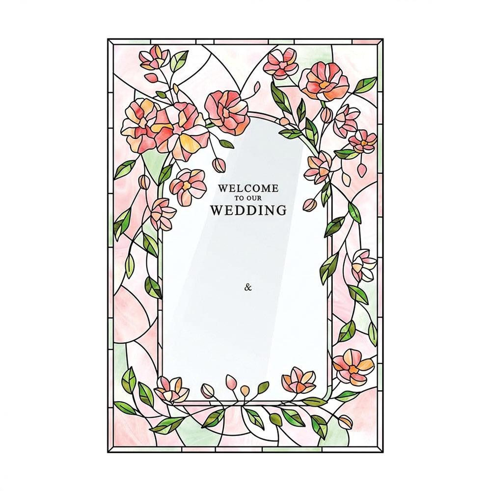 Multicolor Wedding Welcome Sign Acrylic Wedding Ornament DIY Welcome Board Rectangle Arch Flower Pattern L