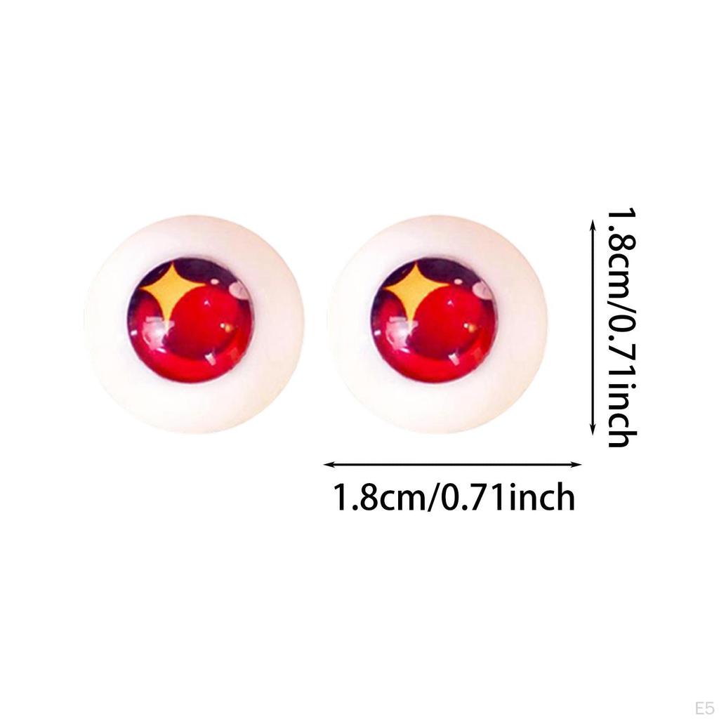 2 Pieces Doll Eyes Acrylic Art Crafts Sturdy Gift Versatile High Performance for 1/3 Dolls