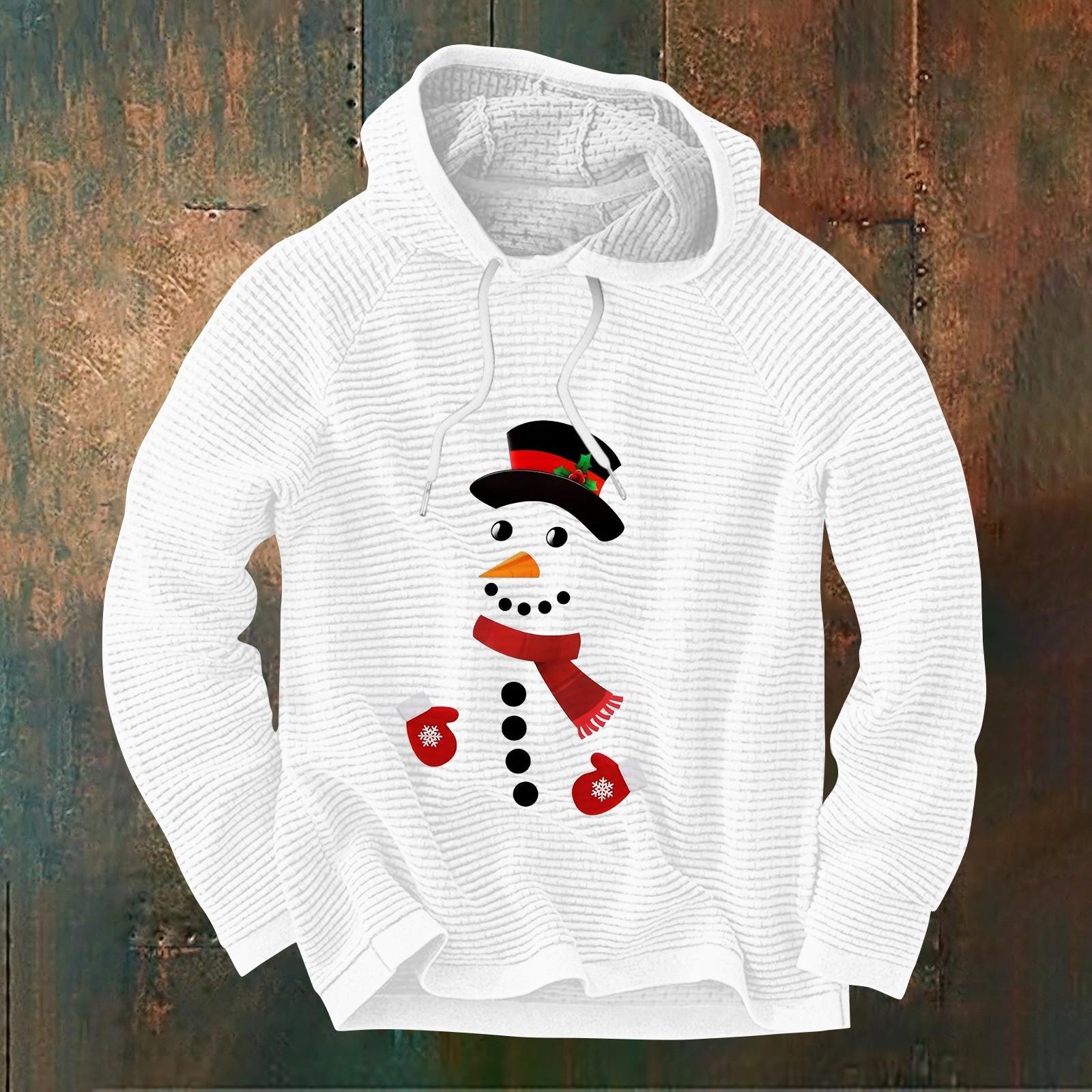 

Чоловічий повсякденний і модний пуловер з капюшоном і довгими рукавами XL білий