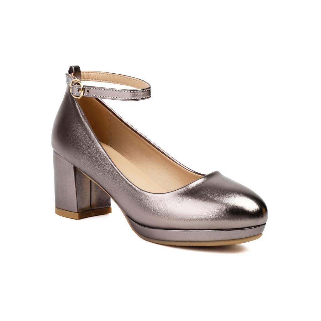 Scarpe Basse in Pelle con Tacco Alto da Donna Primavera e Autunno Scarpe Bianche Francesi da Matrimonio Scarpe Mary Jane Rialzate Retrò con Tacco Spesso e Suola Spessa