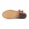 Johnature Vintage Rote Schuhe Handgefertigte kurze Damenstiefel aus echtem Leder mit Splice-Print zum Schnüren