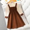 Girls' Spring Princess Style Sweet Two-Piece Dress