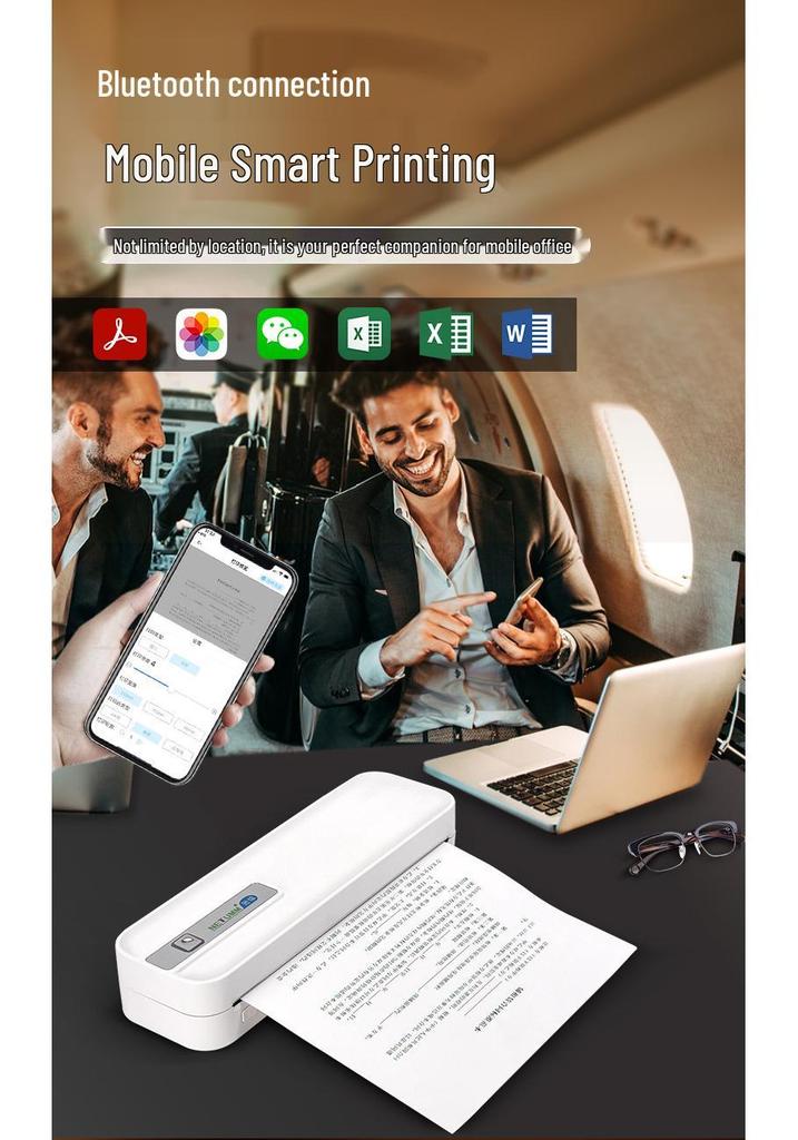 Wireless Portable Inkless A4 Printer for Home, Student, and Office