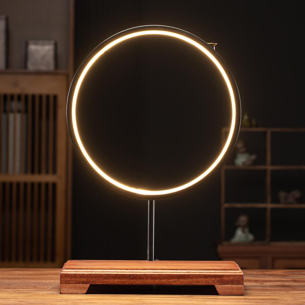 Chinese-style Buddha statue lamp ring decoration, ceramic Sakyamuni, creative entrance hall and Zen-inspired decoration for livi