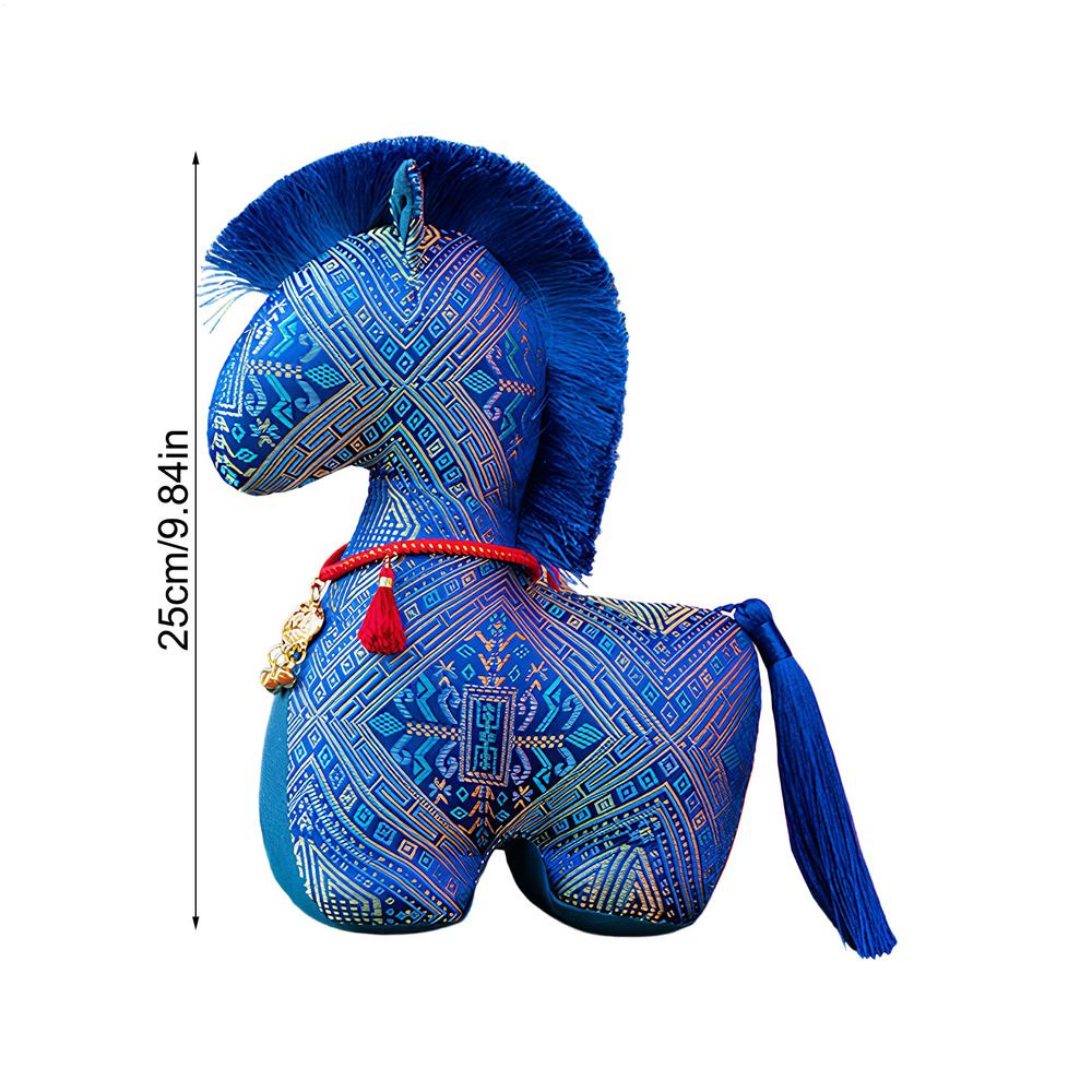 2026 Horse New Year Decorations Chinese Spring Festival Mascot Desktop Ornament Chinese New Year Decor Party Gifts синий