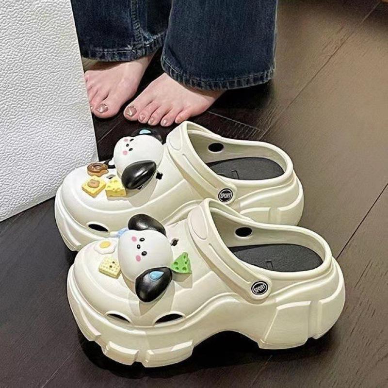 

Super thick sweating dog hole shoes women s 2 platform beach shoes to increase the height and cool slippers to wear outside 36-37