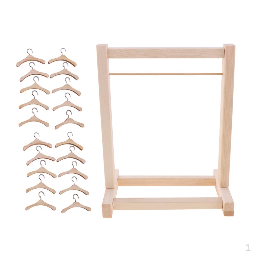 

Мебель для кукол 1/6 DIY Вешалка-полка для одежды и вешалка для одежды для кукольных принадлежностей